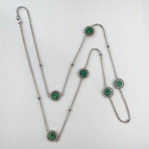 LAGOS Maya Six Station Chrysocolla Circle Necklace in Sterling Silver 34" NWOT